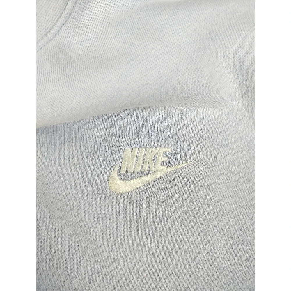 Nike Sweatshirt Mens Medium Blue Club Fleece Crewneck Swoosh Logo Distressed